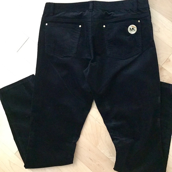 Michael Kors black fine corduroy straight leg jeans in size 10 - Picture 2 of 11